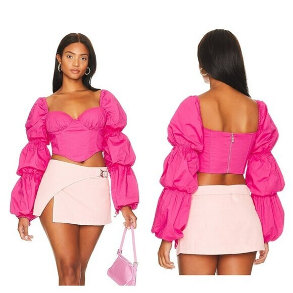 Majorelle Tawny Corset Top Hot Pink